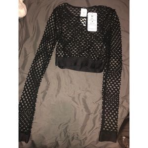 Fishnet long sleeve top